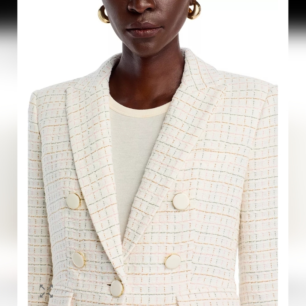 Veronica Beard Diego Dickey Jacket. Long Sleeve Blazer. Tweed. Cotton. Size 2. - Picture 3 of 16